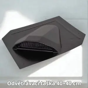 Odvětrávací taška 40×40 cm plastová černá. Vše pro střechu.